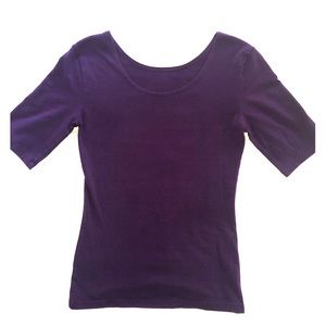Quarter Sleeves, Purple Knit Top